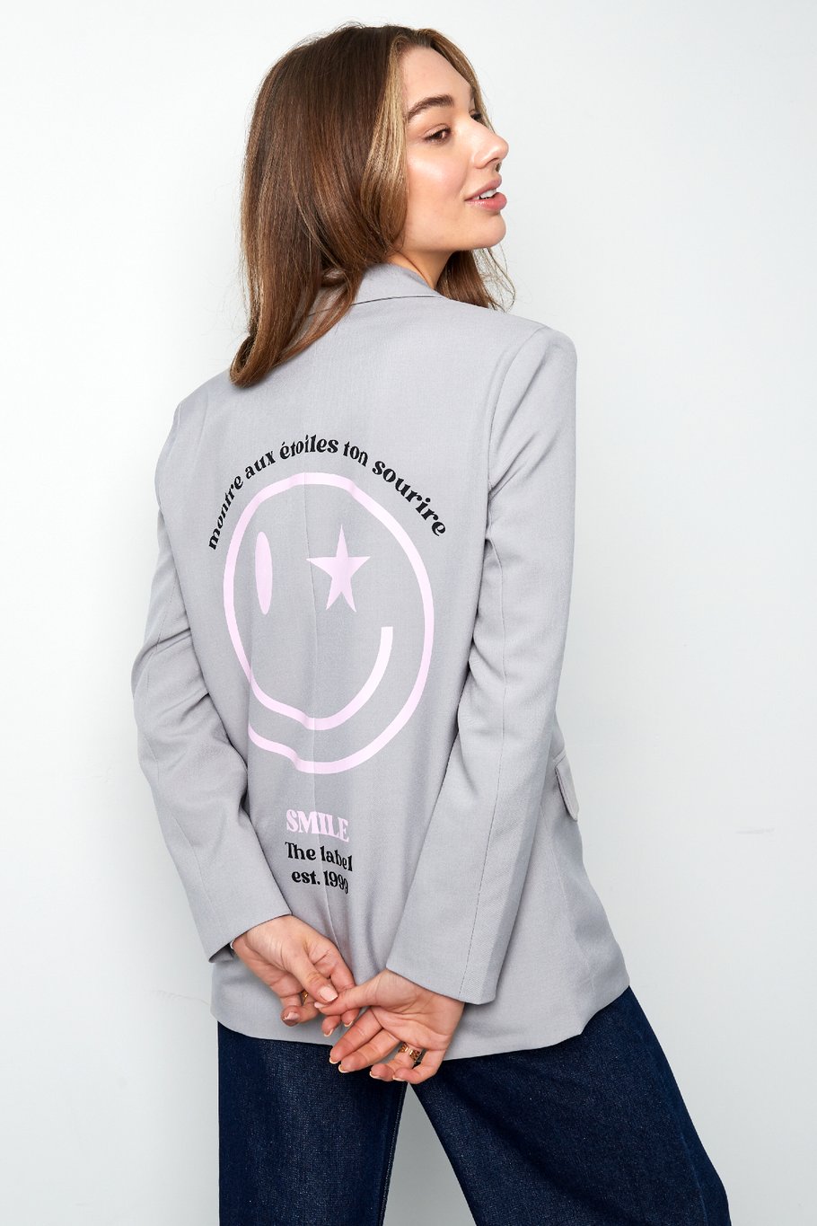 Blazer zeig dein farbenfrohes Lächeln - Grau Bild11